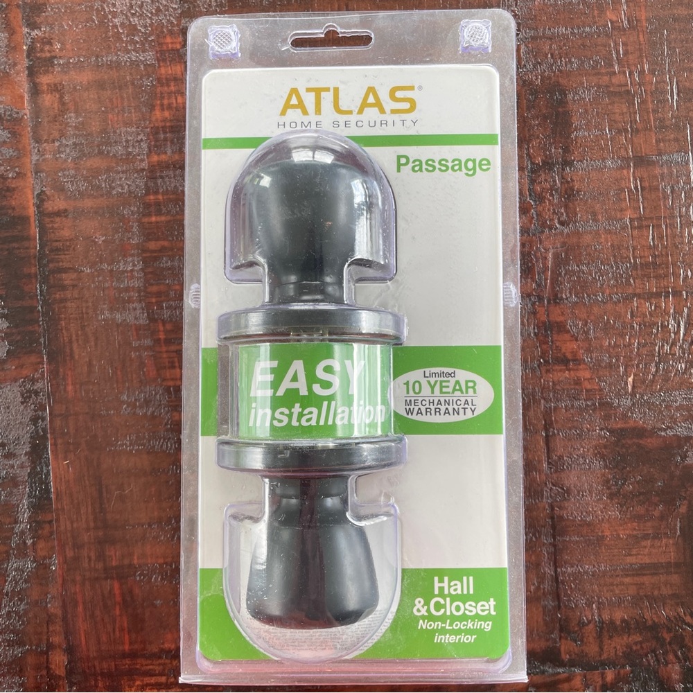 🔐Atlas Hall & Closet Non-Locking Interior Door Knob Oil-Rubbed Bronze Finish